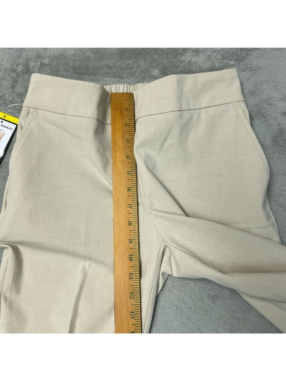 NWT Hilary Radley Women's S Slim Leg Dress Pants Beige Mid-Rise Pull on i2146 - Picture 7 of 15